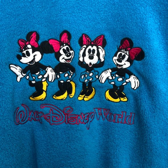 Disney World Vintage Minnie Mouse Embroider Fleece Turtleneck Pullover, Small - Picture 3 of 13